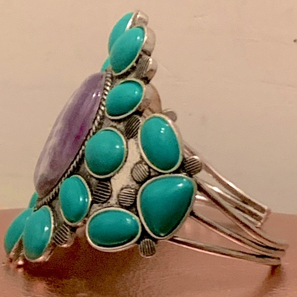 Lucky Brand Western Boho Cuff Bracelet W/ Stones - Picture 2 of 3